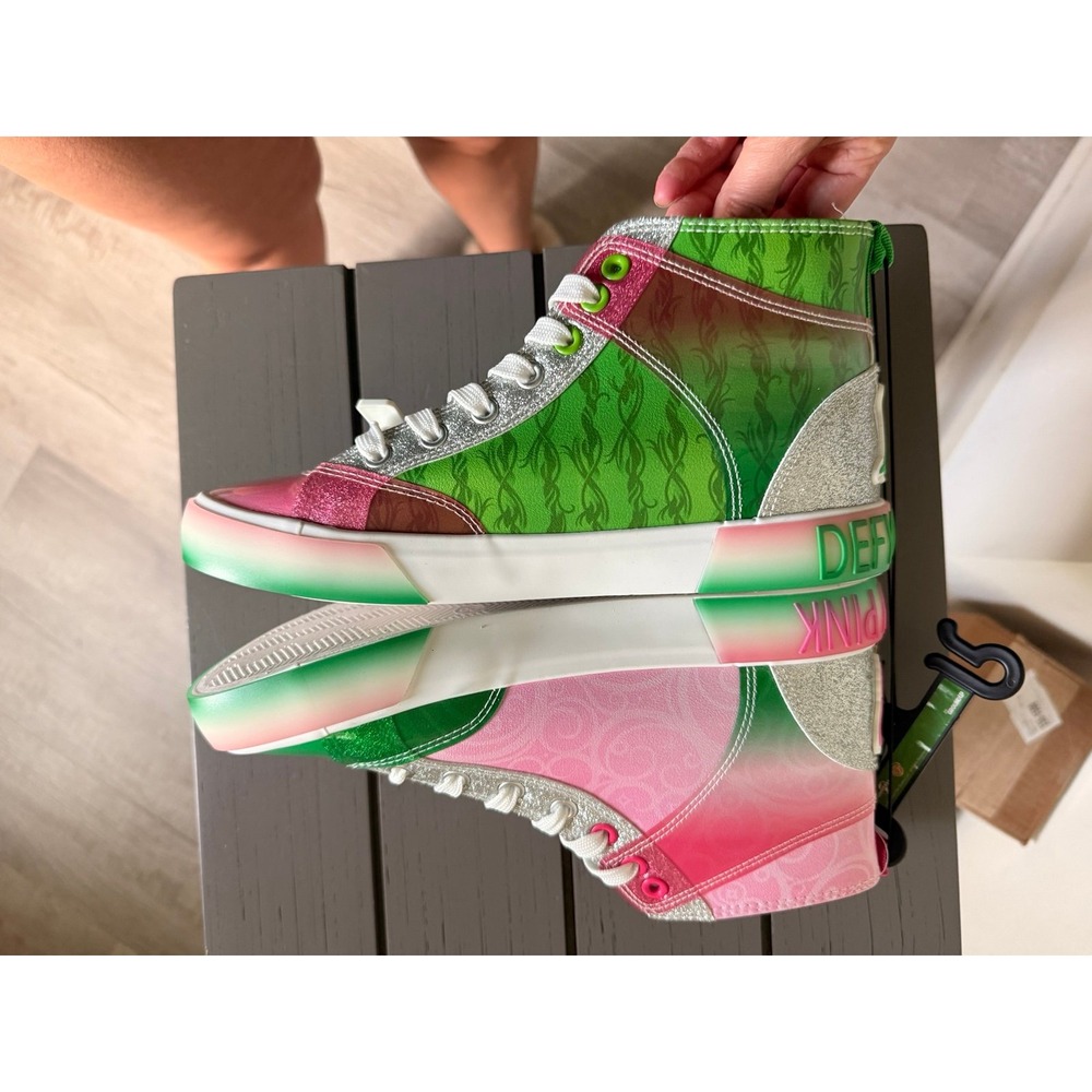 NWT WOMENS‎ WICKED Disney inspired sneakers pink green defy gravity size 8 - Picture 4 of 10
